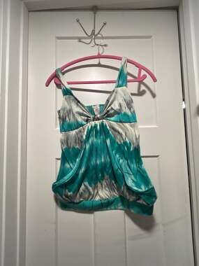 Y2K Vintage Robin K Tie Dye Tank Top Blue White Sleeveless